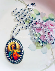 Guadalupe Filigree Pearl Bead Chain Necklace