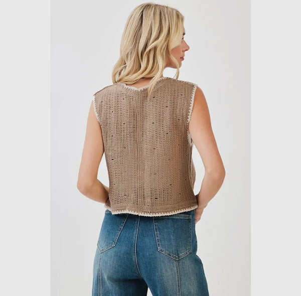 Floral Embroidery Vest Top