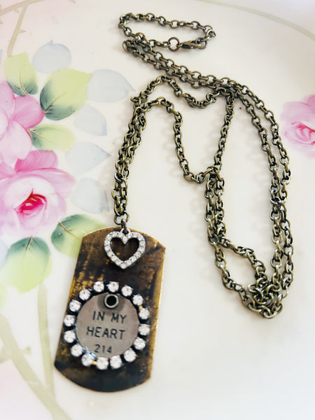 In My Heart Dog Tag Style Necklace