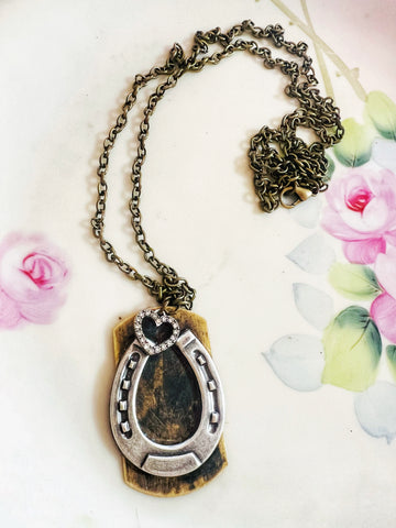 Horseshoe Dog Tag Style Necklace