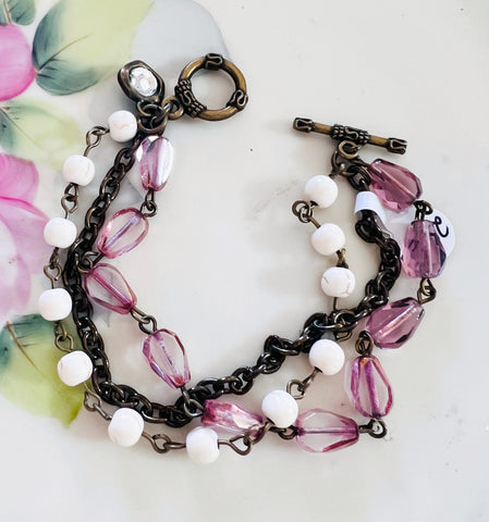 Pink Gypsy Summer Triple Strand Bracelet