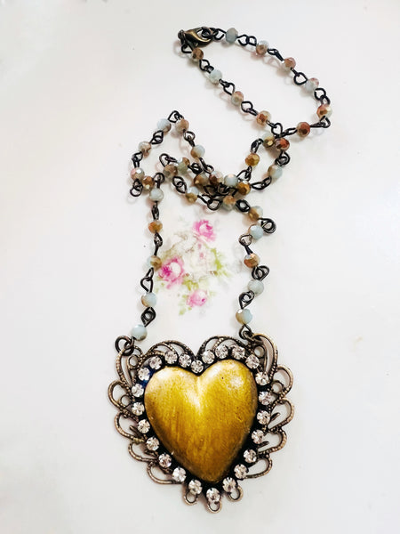 Heart of Gold Filigree Necklace