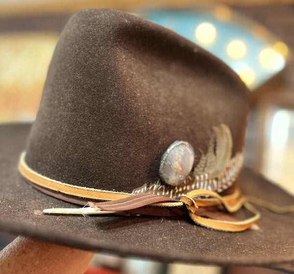 Polished Oval Agate Soldered Stone Hat Pin