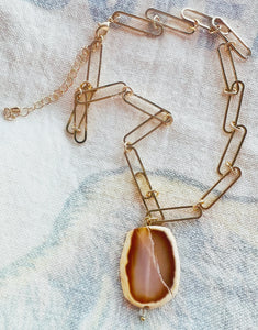 Jasper Cab Paper Clip Chain Necklace