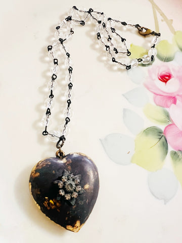 Brass Patina Heart Necklace