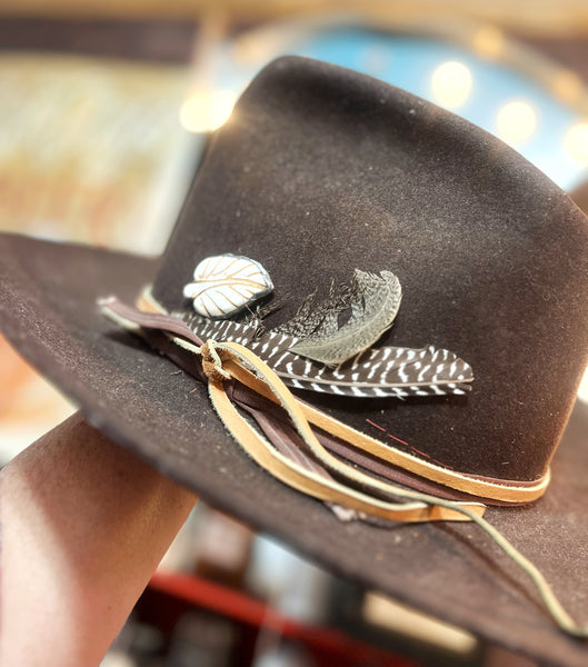Soldered White Leaf Stone Hat Pin