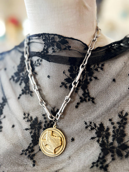 Texas State icon necklace Choosin Texas 