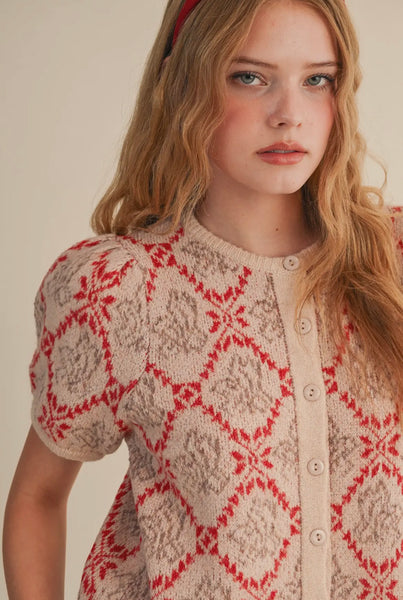 Floral Short Sleeve Cardigan