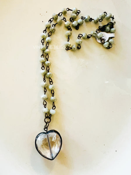 Soldered Crystal Heart Necklace