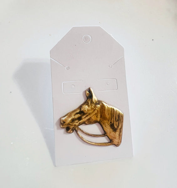 Brass Patina Horse Hat Pin Hat Bar