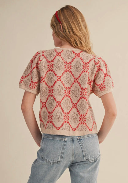 Floral Short Sleeve Cardigan