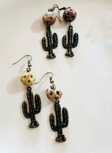 Desert Boho Cactus Earrings