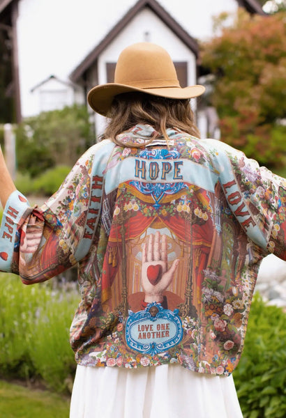 Love Hope Bamboo Crop Kimono