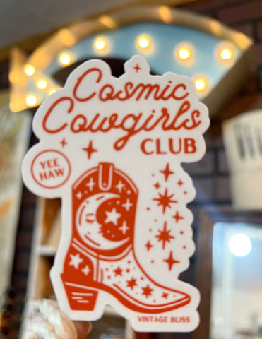 Cosmic Cowgirls Club Boot Sticker