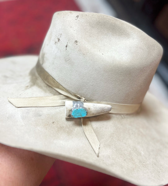Elk Antler Soldered Turquoise Hat Pin
