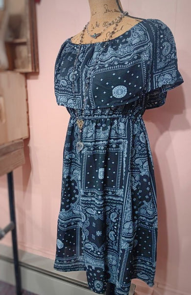 Bandana Paisley Print Western Style Dress