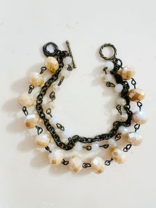 Sandy Tan Neutrals Triple Strand Bracelet