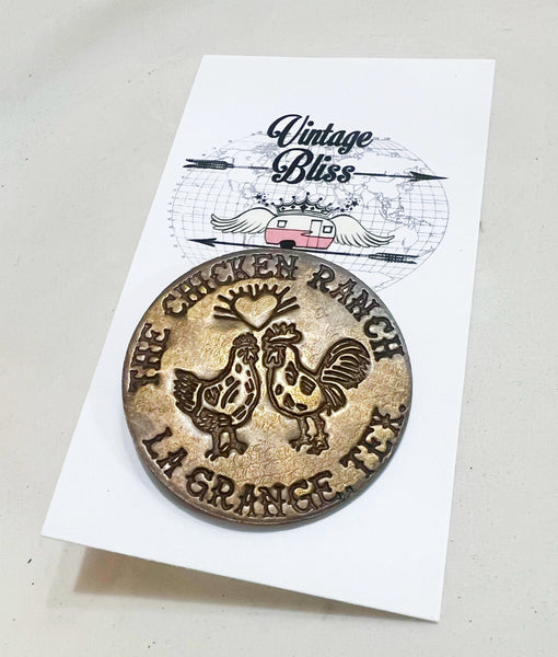 Chicken Ranch Brothel Token Hat Pin