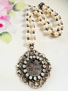 Be True to You Quote Filigree Necklace