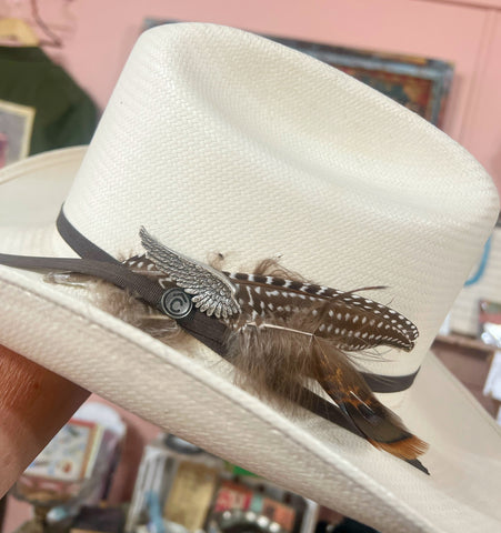 Matte Silver Feather Wing Hat Pin