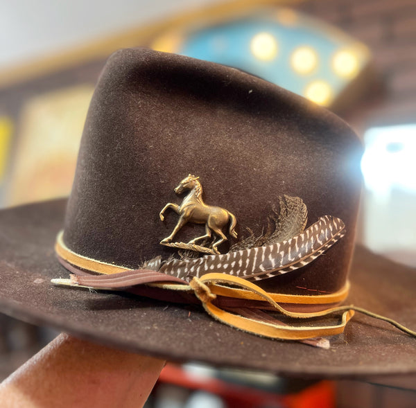 Antique Brass Patina Running Horse Hat Pin