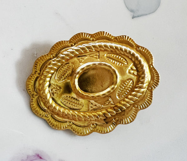 Brass Patina Concho Hat Pin