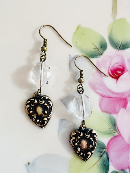 Victorian Style Heart Earrings