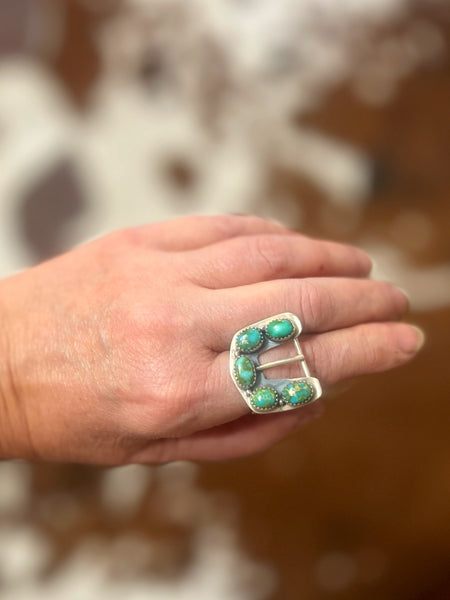 Buckle Up Buttercup Turquoise Ring