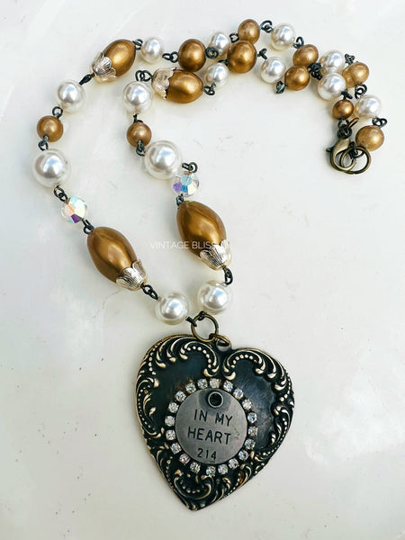 In My Heart quote heart necklace 