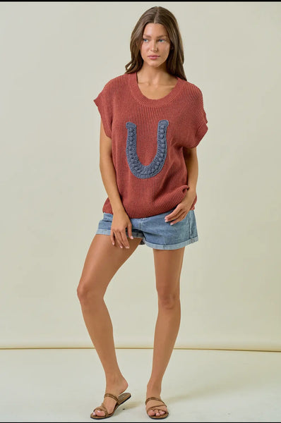 Western Rodeo Horseshoe Sweater