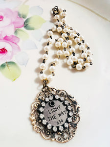 Light The Way Quote Filigree Necklace