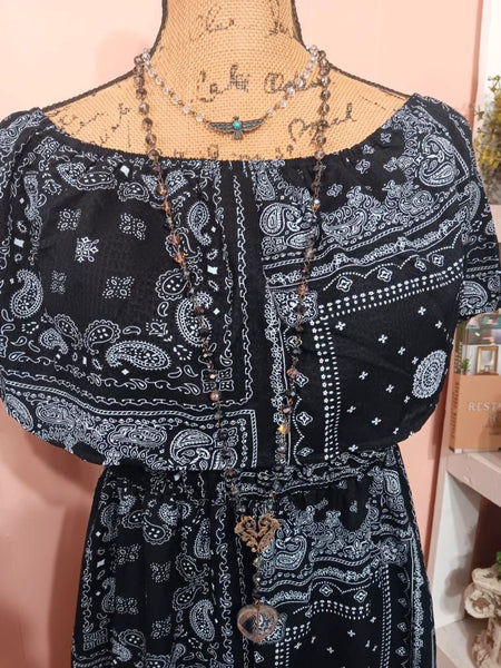 Bandana Paisley Print Western Style Dress