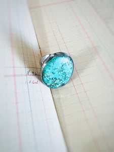 Turquoise Color Soldered Stone Adjustable Ring