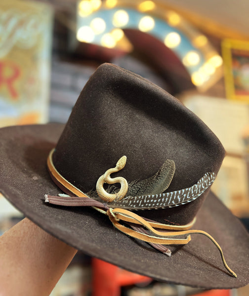 Brass Patina Snake Hat Pin