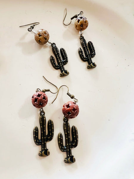 Desert Boho Cactus Earrings
