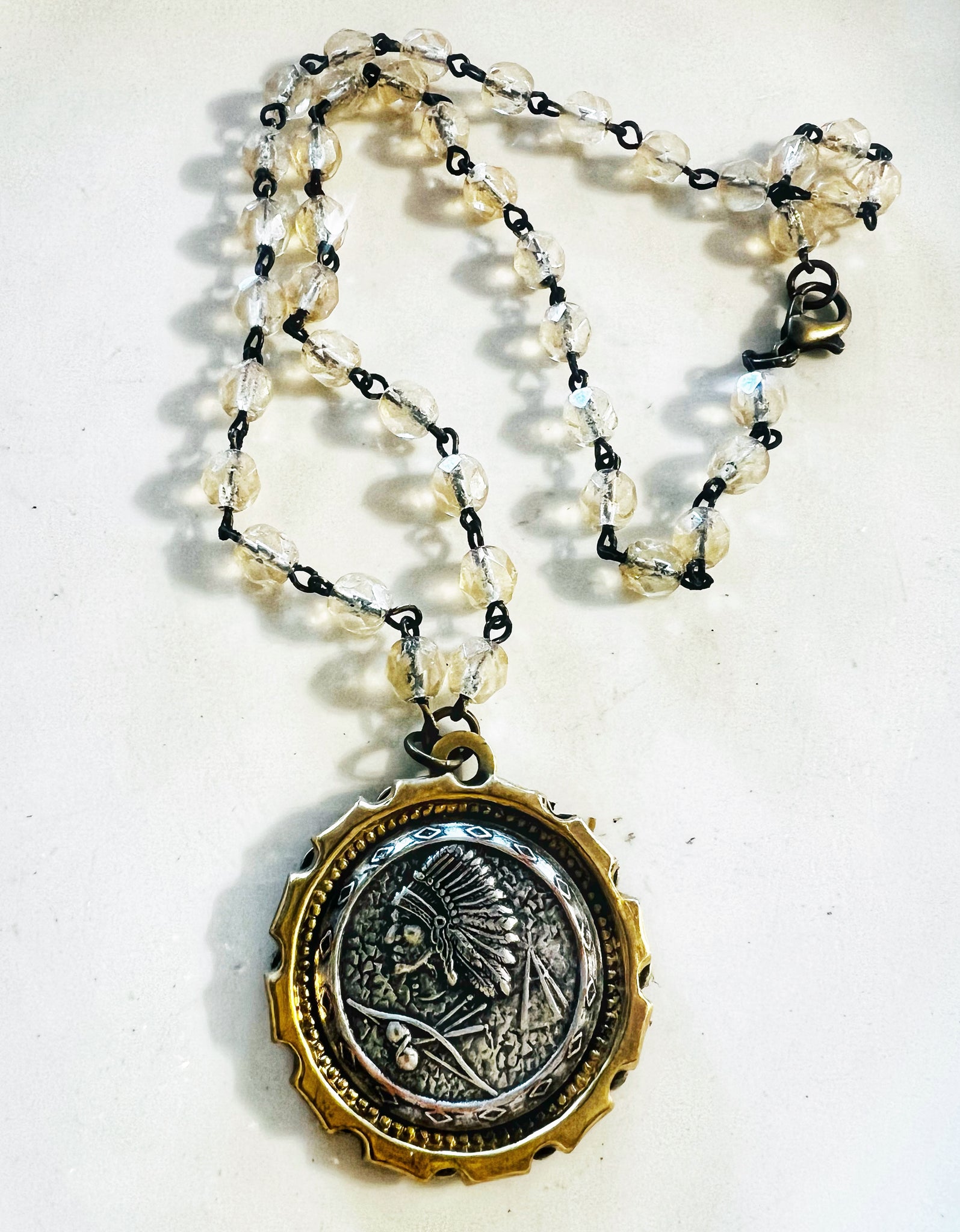 Polished Brass Indian Necklace