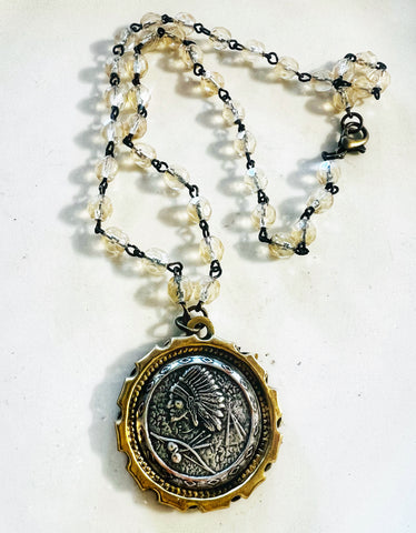 Polished Brass Indian Necklace