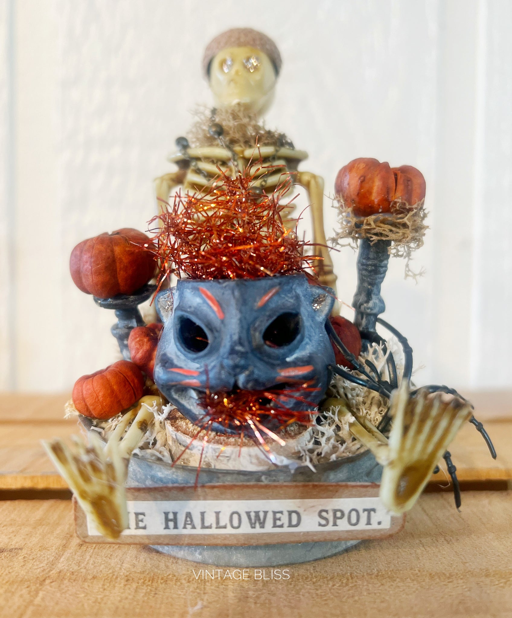 The Hallowed Spot Mason Jar Lid Skeleton Halloween Decor