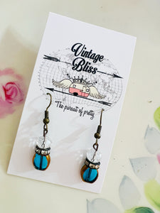 Sapphire Blue Rondelle Earrings