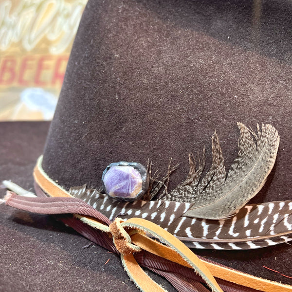 Purple Agate Soldered Hat Pin
