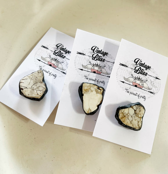 white buffalo turquoise soldered hat pin hat bar 