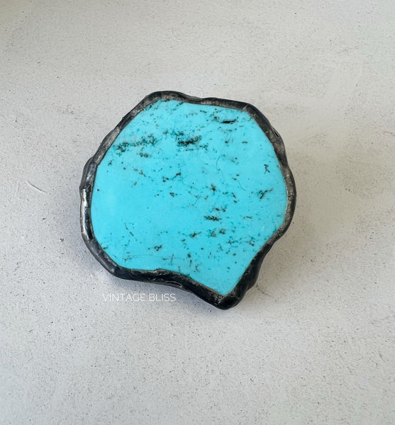Turquoise Color Stone Soldered Hat Pin