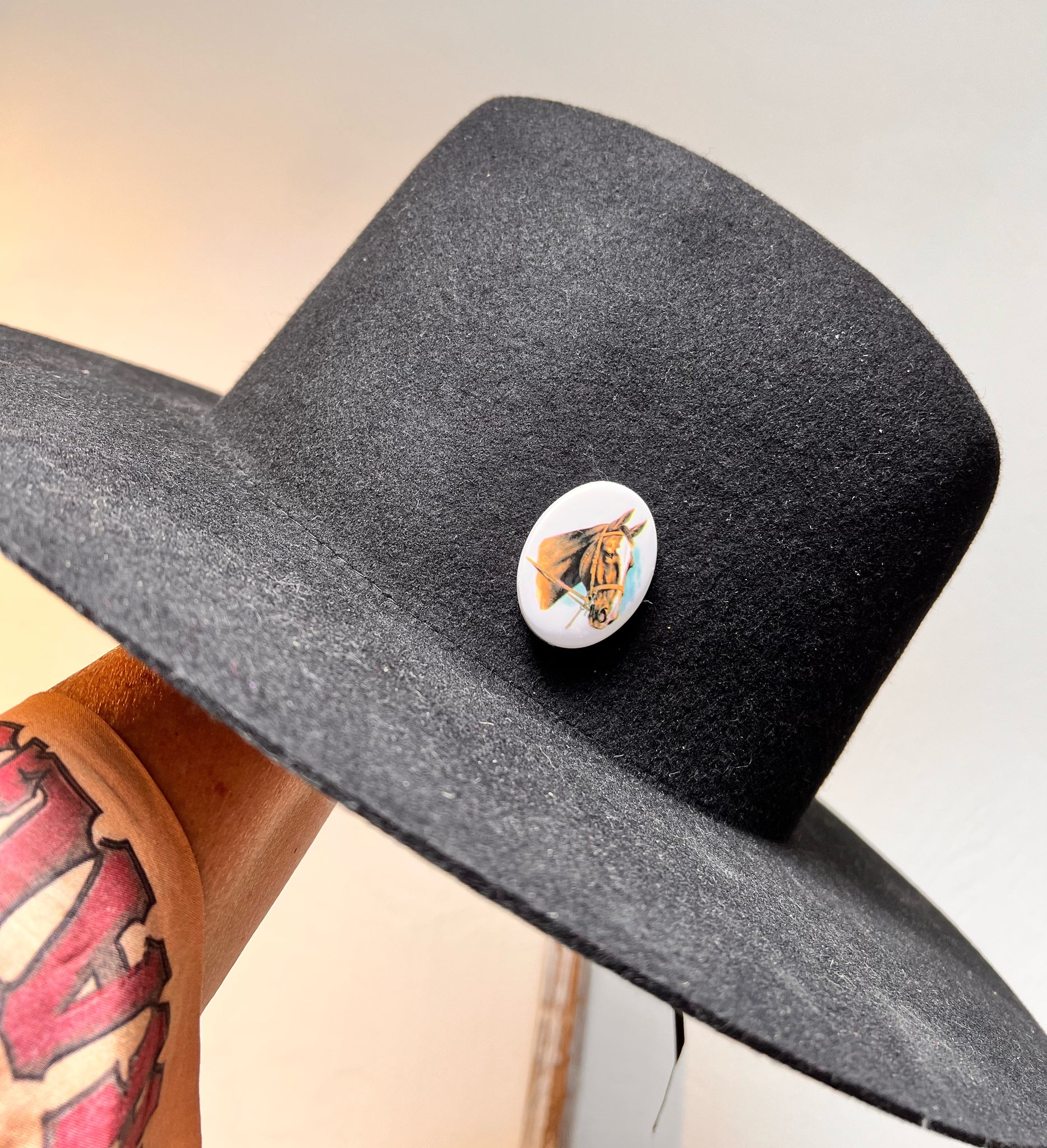 Horse Head Cameo Western Hat Pin