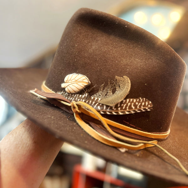 Soldered White Leaf Stone Hat Pin