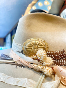 Brass Patina Large Concho Hat Pin