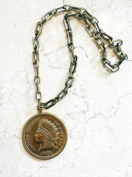 Indian Head Penny Replica 18” Necklace