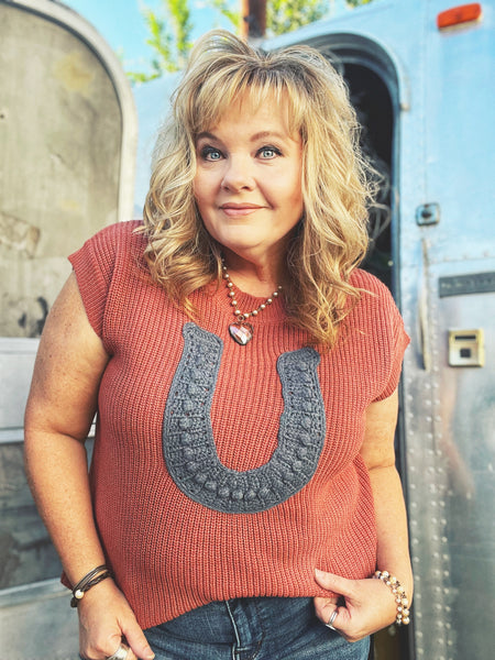 Western Rodeo Horseshoe Sweater