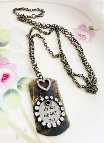 In My Heart Dog Tag Style Necklace