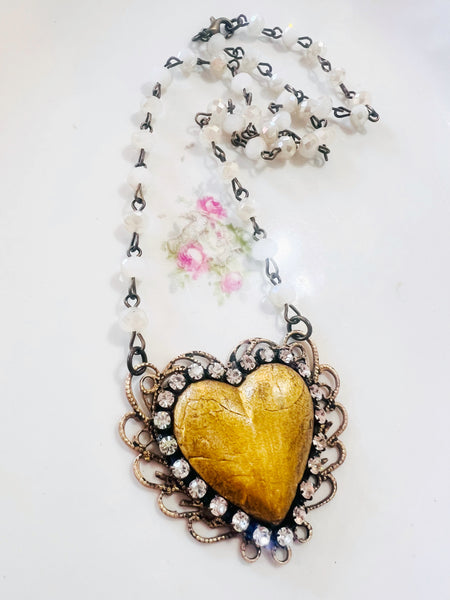 Heart of Gold Filigree Necklace