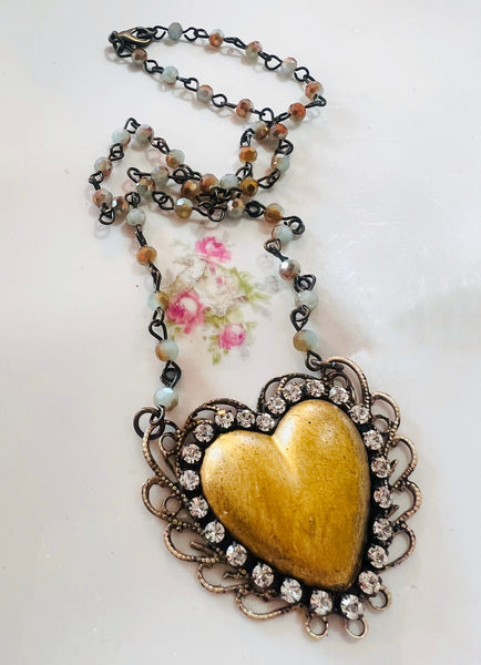 Heart of Gold Filigree Necklace